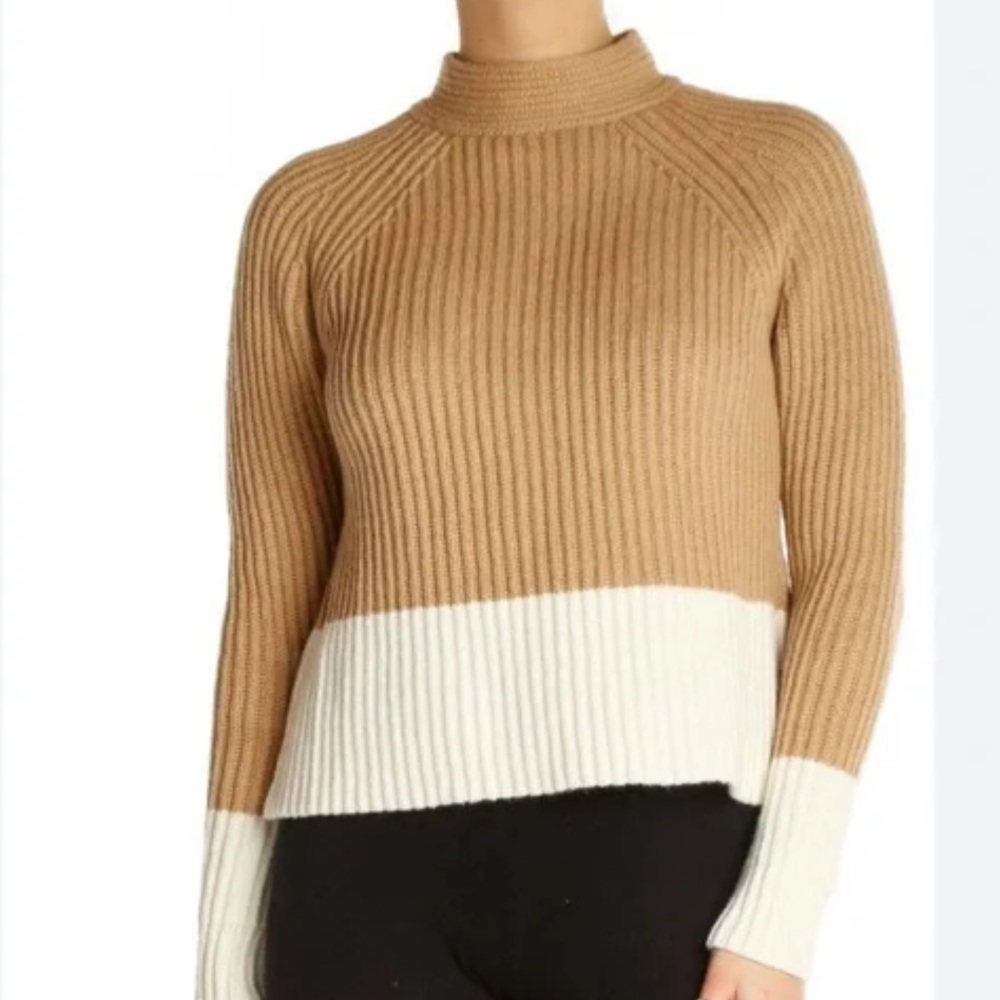 Banana Republic Mock Neck color block Sweater XS Petite